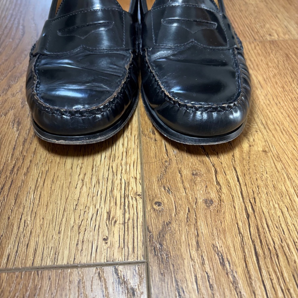 Johnston & Murphy Sheepskin Penny Loafers Black Pre-Flex Leather Shoes Mens 8.5M - Picture 5 of 12